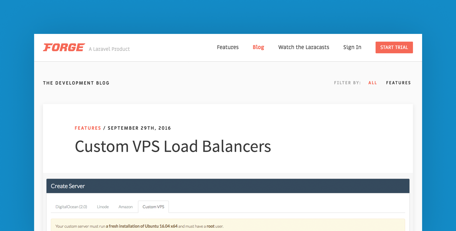 Laravel Forge adds a new development blog